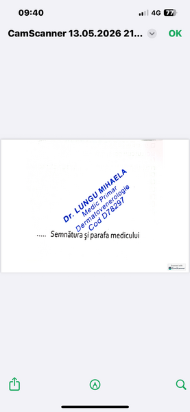 Parafa de medic primar dermatovenerologie, Dr. Lungu Mihaela,